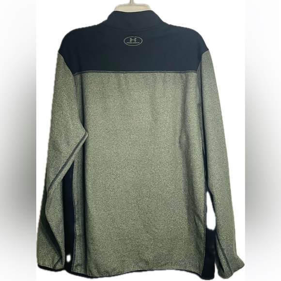 UNDER ARMOUR Green Black Loose Fit Cold Gear Quarter Zip Pullover - Picture 2 of 8